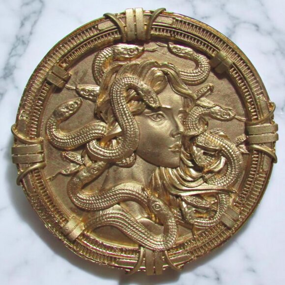 NEW Gold Medusa table decor with stand. Greek mythology snake-haired woman. - Picture 2 of 5